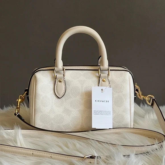 💰SOLD - CW329 - Coach Mini Rowan Crossbody Bag in Signature Canvas - Picture 5 of 13